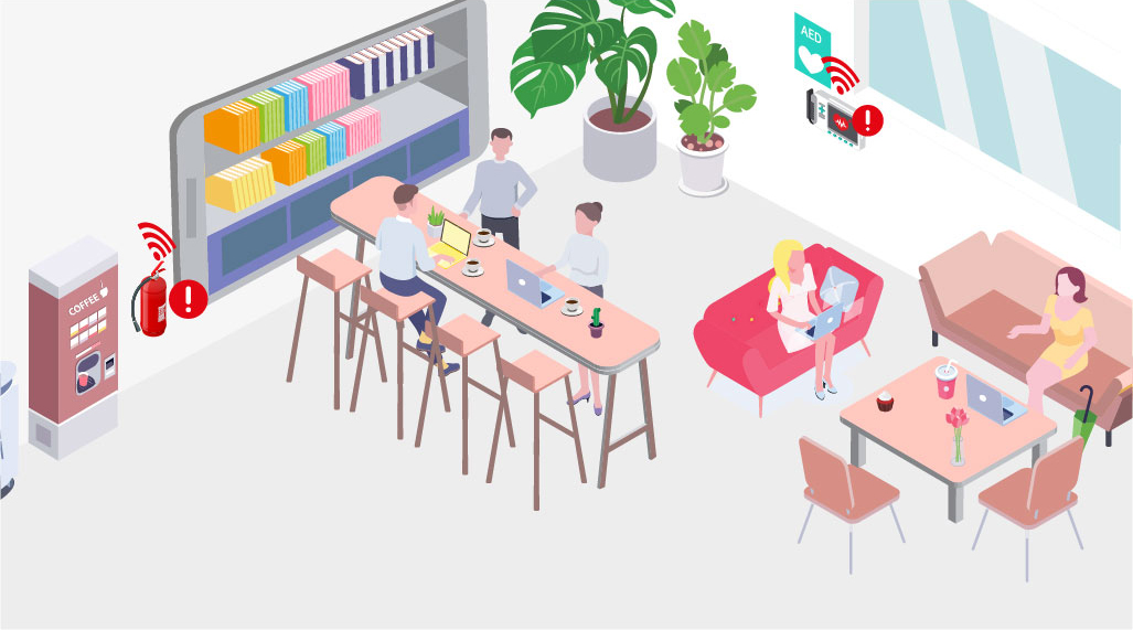 AEDs und Feuerlöscher